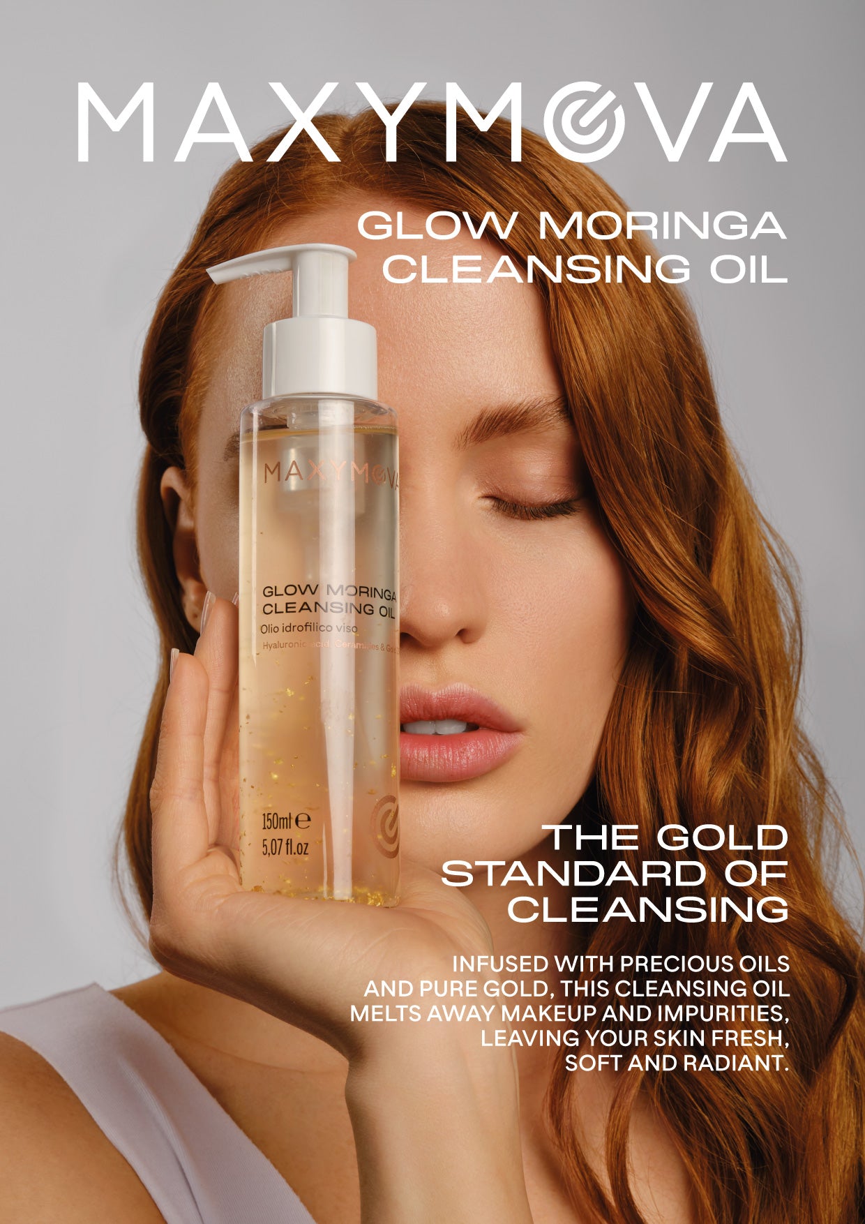 EXPOSITOR DE MOSTRADOR ACEITE GLOW MORINGA MAXYMOVA – IDEAL PARA SALONES DE BELLEZA