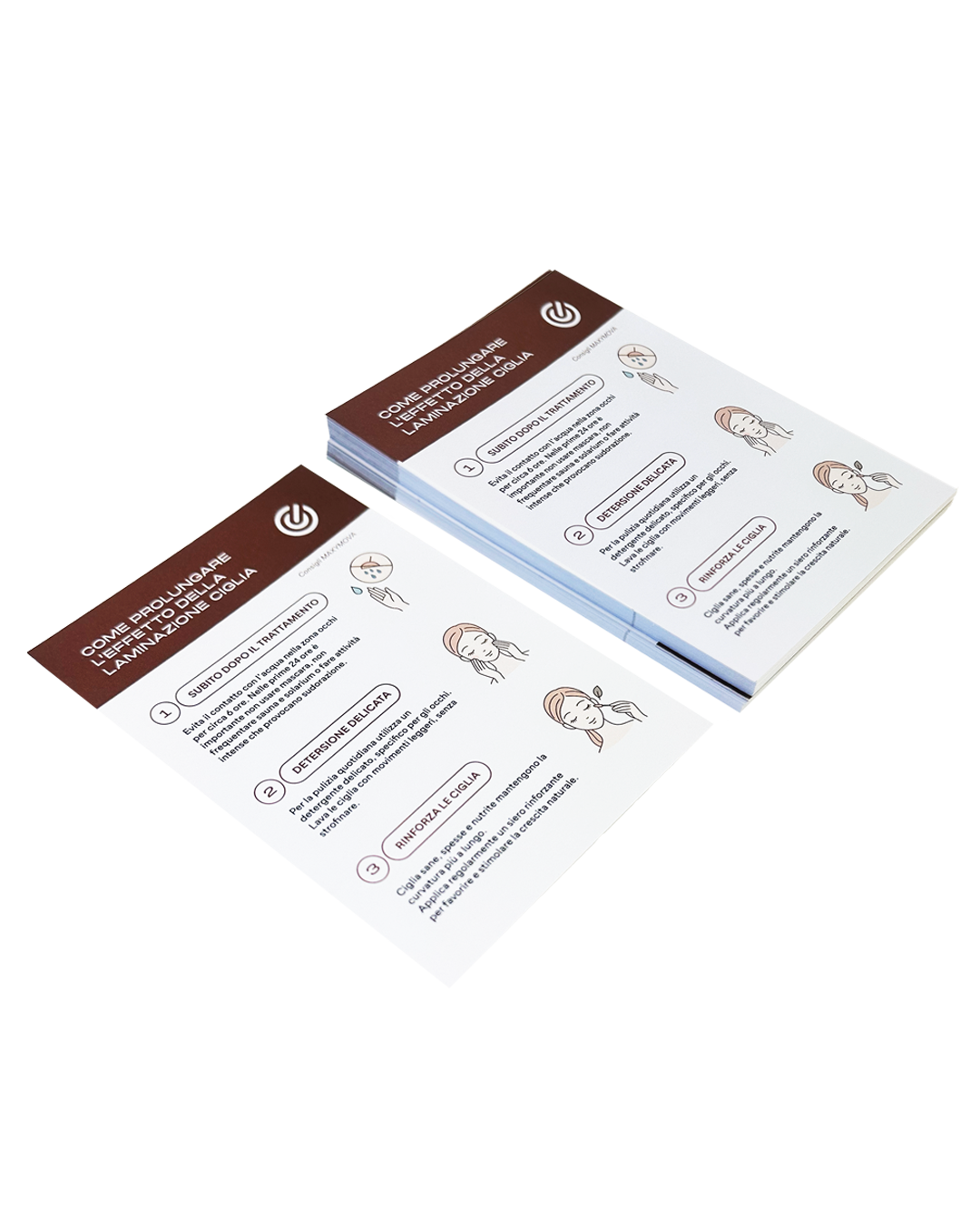 CÓMO MANTENER EL EFECTO DE LA LAMINACIÓN DE PESTAÑAS – Set de 20 tarjetas tamaño A6