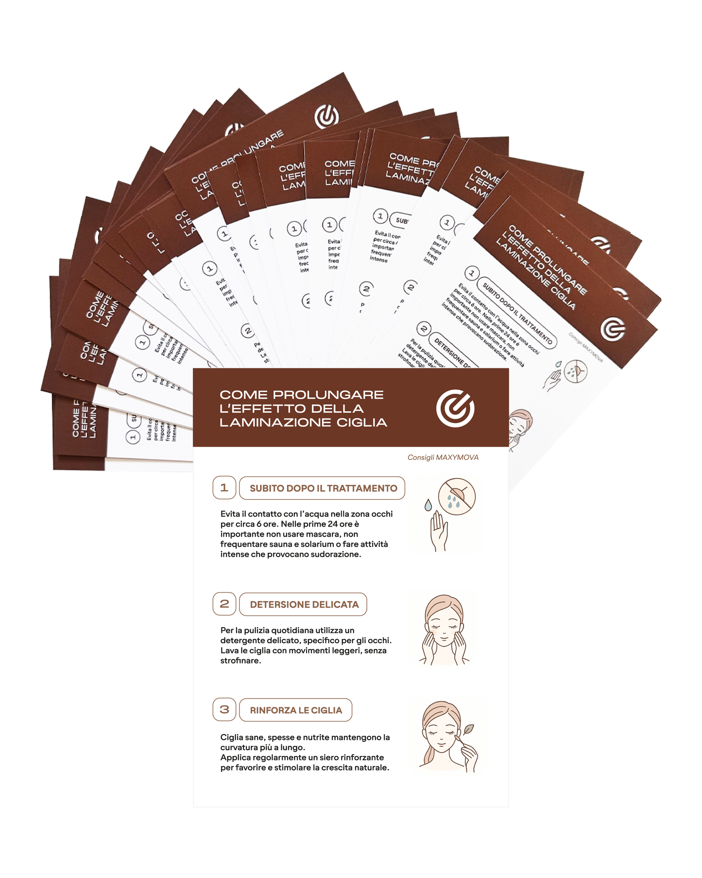 CÓMO MANTENER EL EFECTO DE LA LAMINACIÓN DE PESTAÑAS – Set de 20 tarjetas tamaño A6