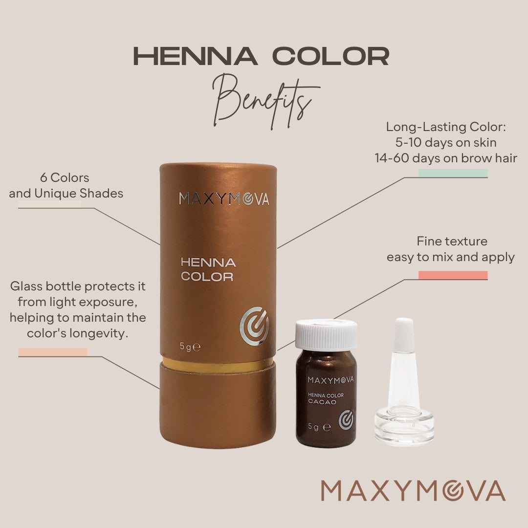 Premium Brow Color Collection - Kit with 6 shades henna and accessories