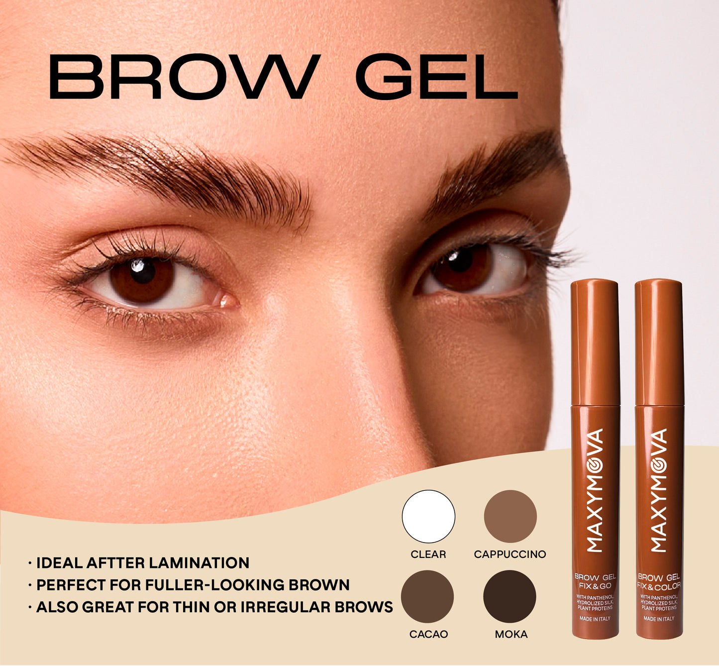 Expositor para geles de cejas MAXYMOVA: Organizador de salón con 9 ranuras y espacio para tester.