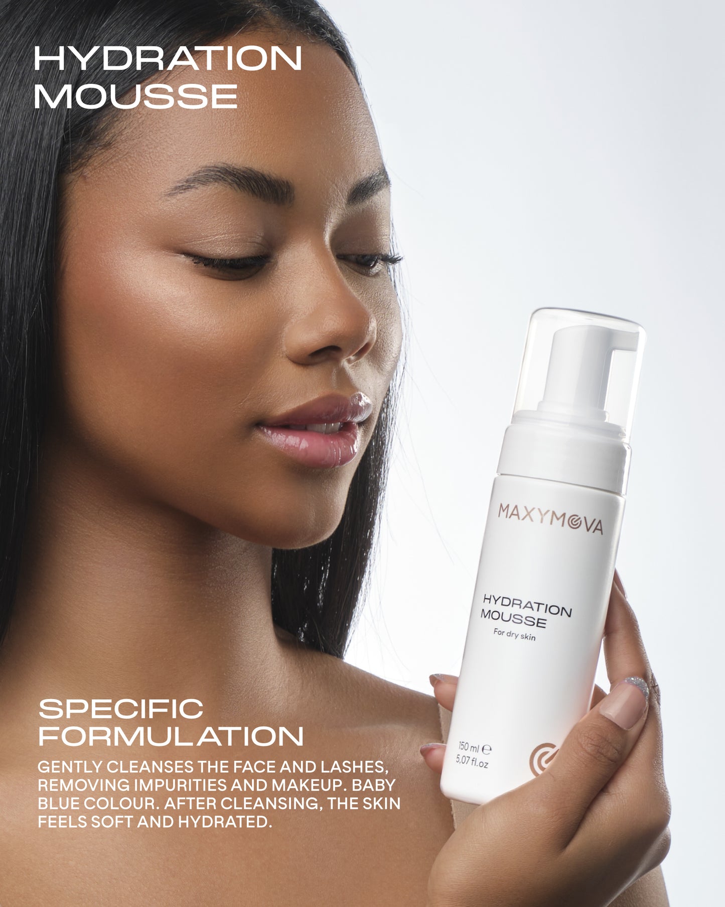 SET 10 Hydrating Mousse Lash&Face 150 ml con Aloe Vera Orgánico, Extracto de Rosa de Jericó