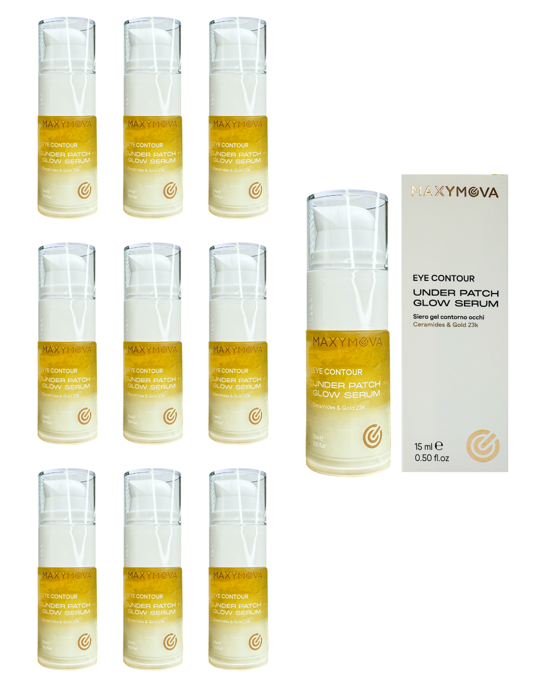 Set 10 Under Patch Glow Serum, cuidado para el contorno de ojos con 23K