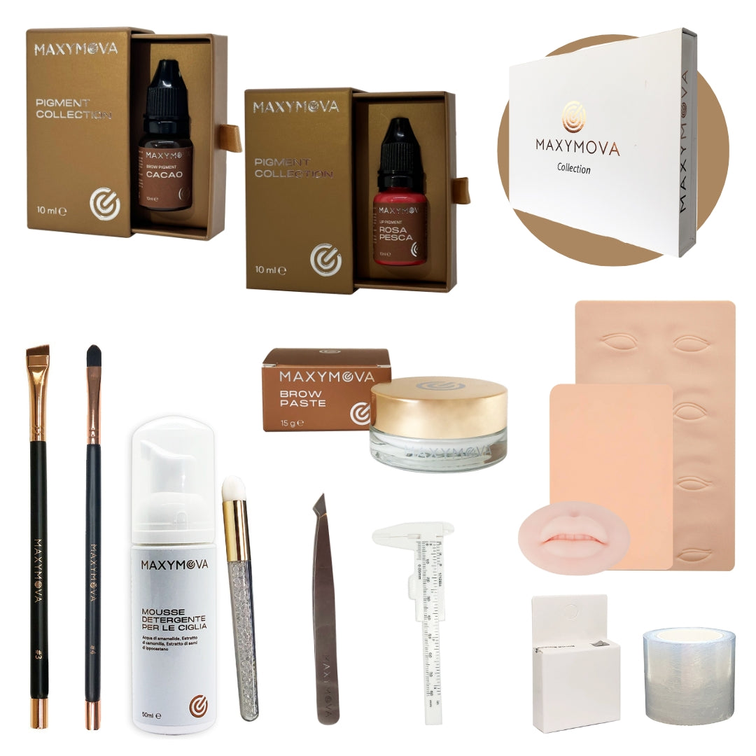 Maxymova Professional PMU Artist Kit - Brow Paste, Cleansing Mousse & More