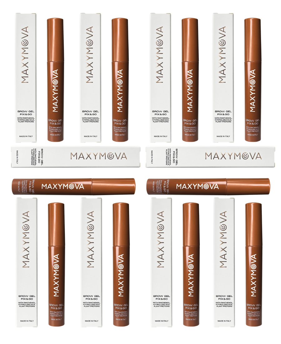 SET 10 BROW GEL FIX&GO MAXMOVA - GEL FIJADOR TRANSPARENTE PARA LAS CEJAS