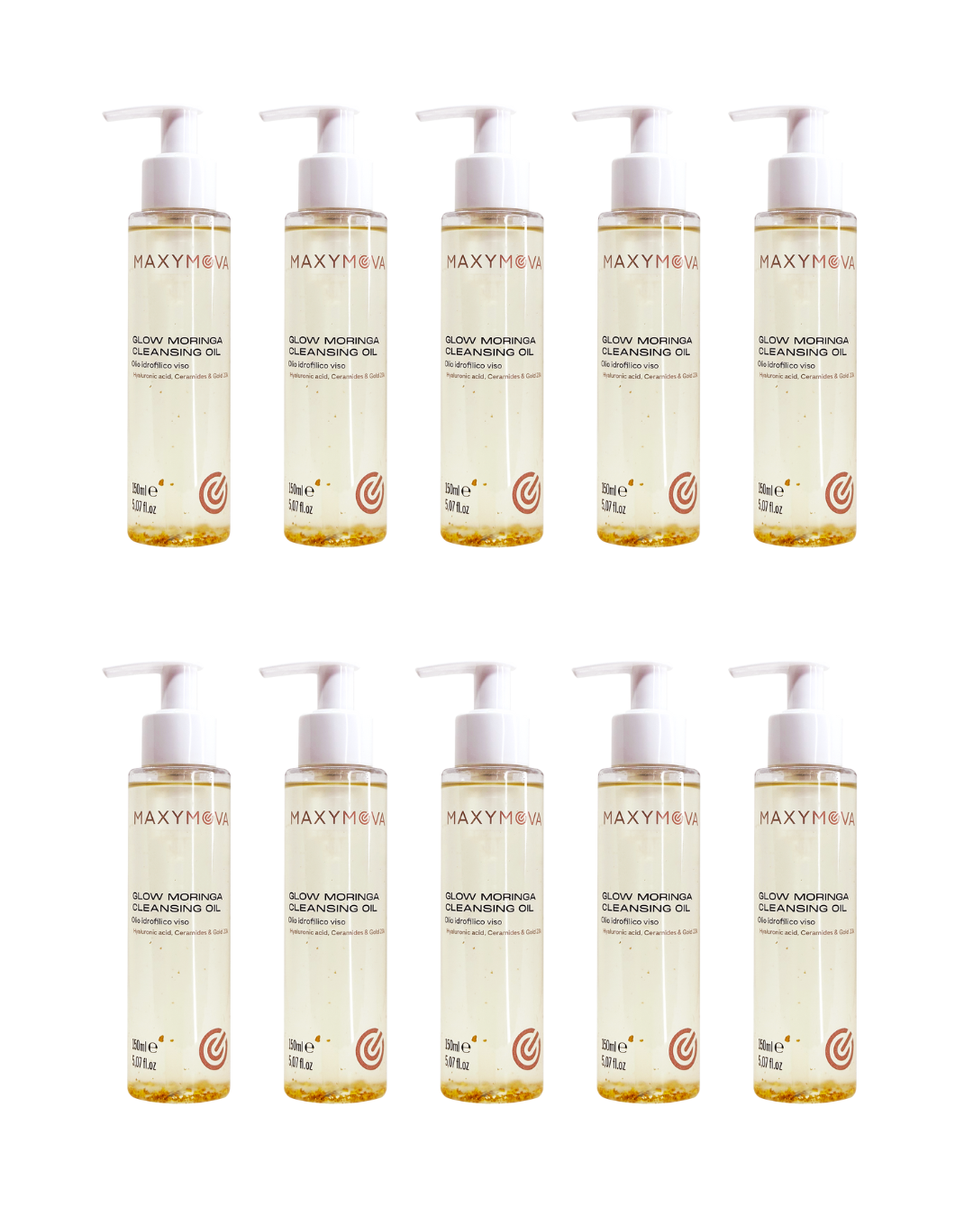 SET 10 Glow Moringa Maxymova – Aceite Limpiador Hidrofílico de LUJO, Set Exclusivo