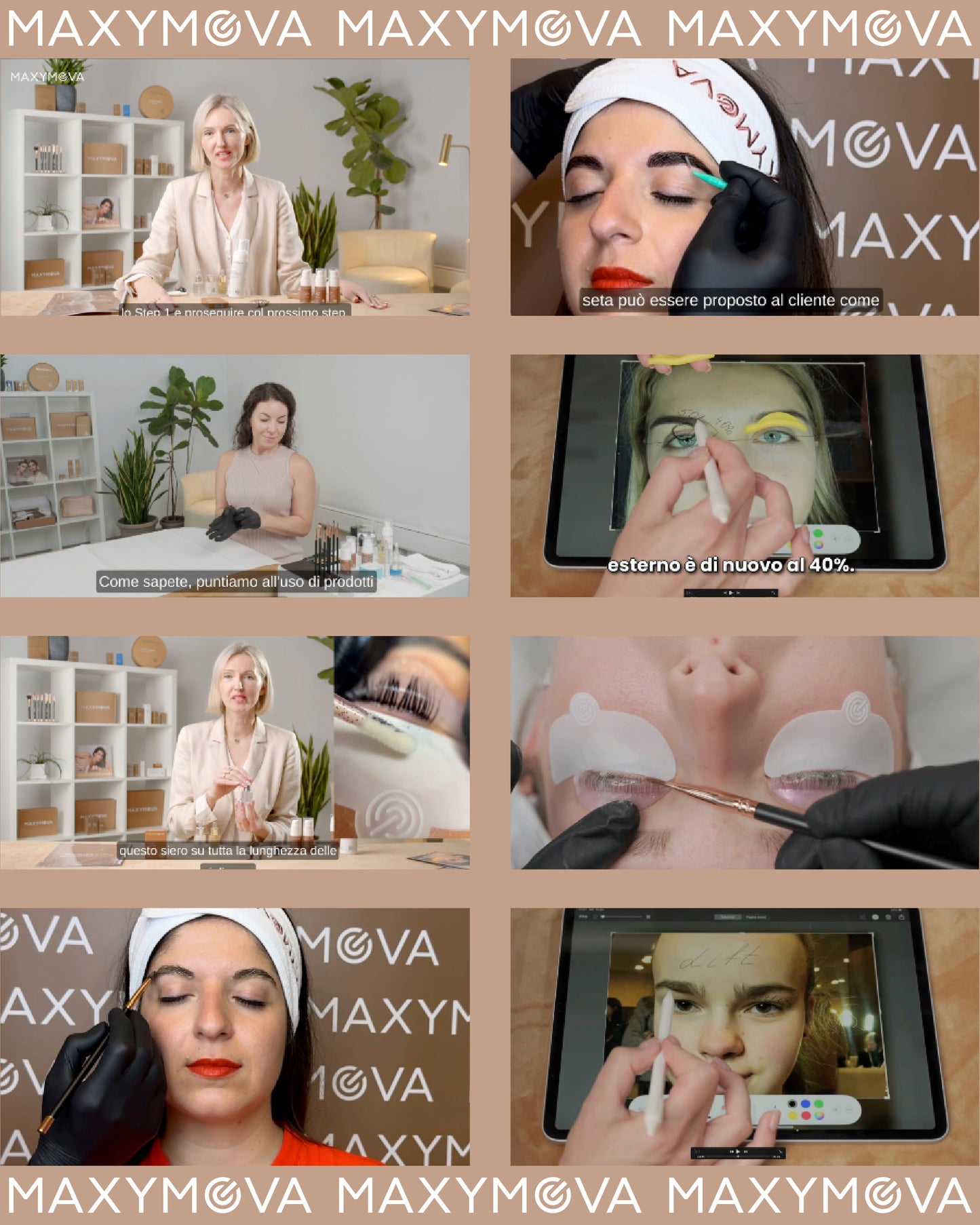 CORSO ONLINE -VIDEO GUIDA COMPLETA AI PRODOTTI MAXYMOVA: PASSA AL NOSTRO METODO CON IL CORSO TRANSIZIONALE LAMINAZIONE CIGLIA E SOPRACCIGLIA- LINGUA ITALIANA