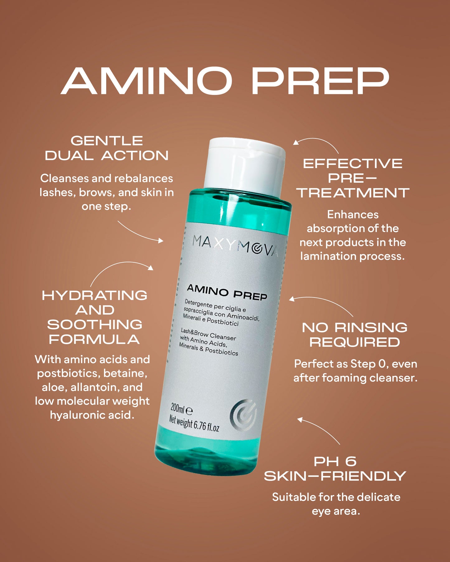 LOCIÓN PRETRATAMIENTO AMINO PREP MAXYMOVA, 200 ML