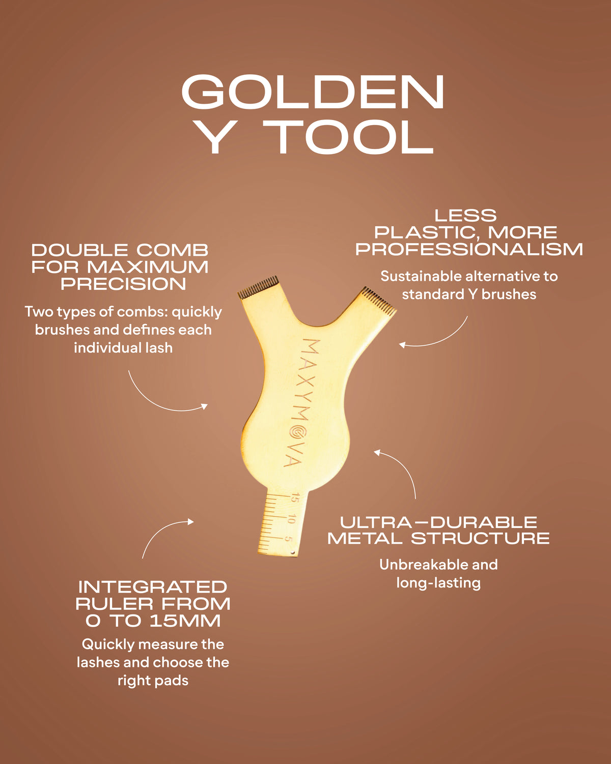 Golden Line Tools Golden Y Metal Lash Tool | Golden Y Lash Lift Tools | MAXYMOVA | MAXYMOVA