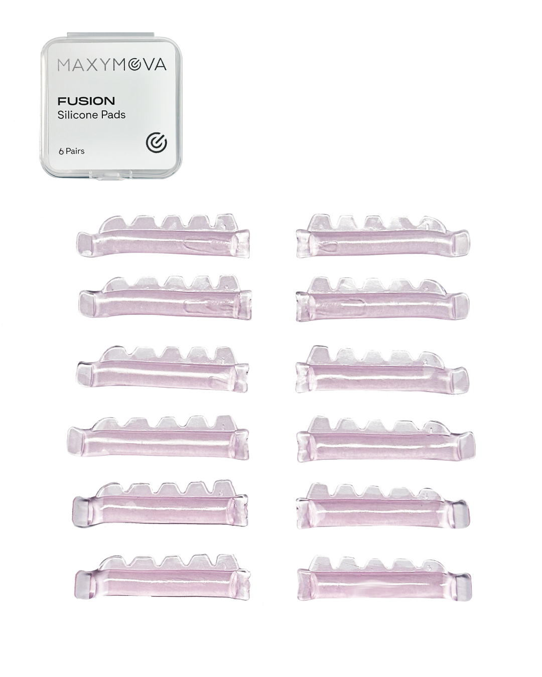 FUSION SILICONE LASH LAMINATION PADS, 6 SIZE PAIRS, CURL EFFECT SHIELDS FOR KOREAN LASH LAMINATION