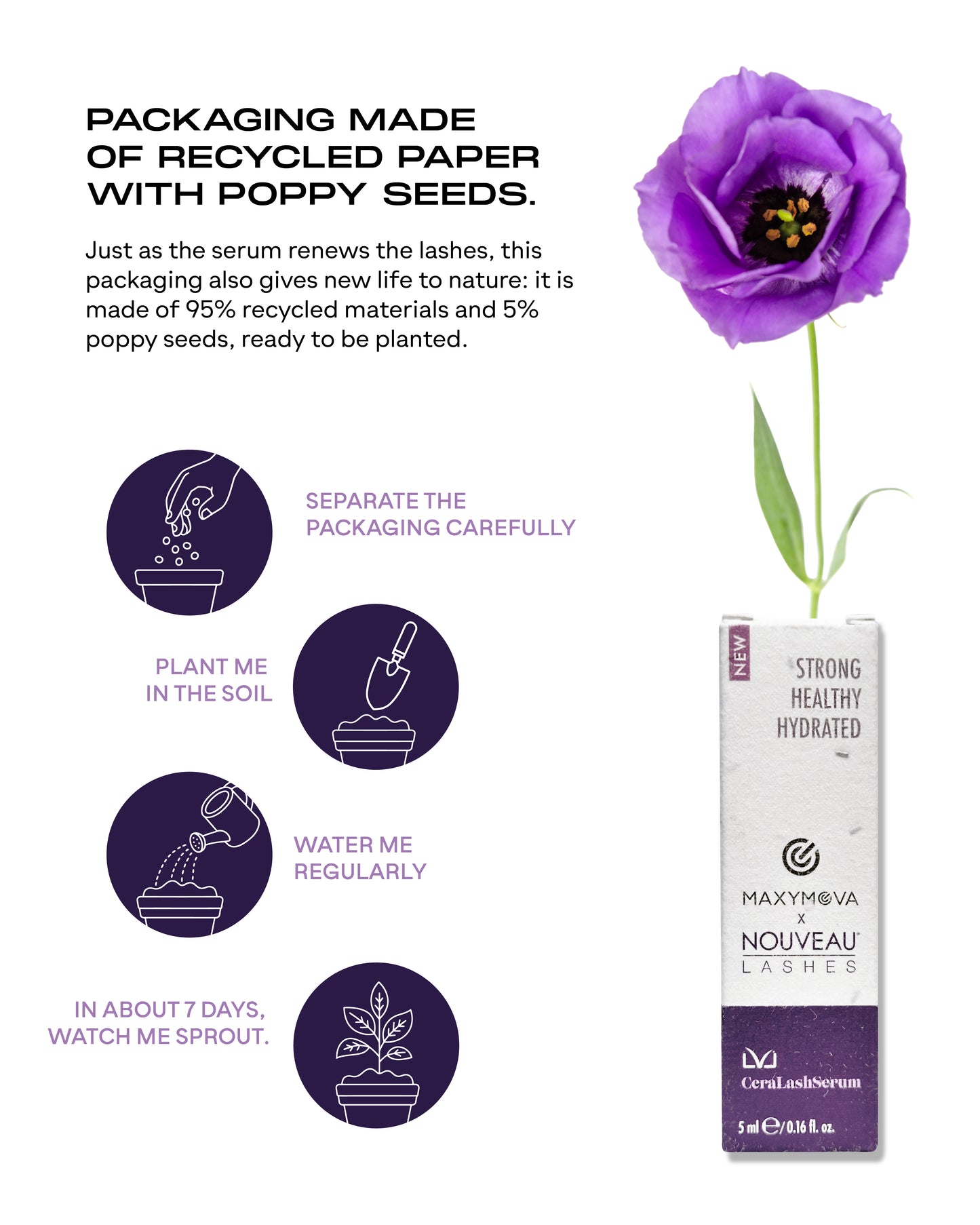 Cera Lash Serum 5ml - Siero per Ciglia e sopracciglia, Maxymova per Nouveau Lash