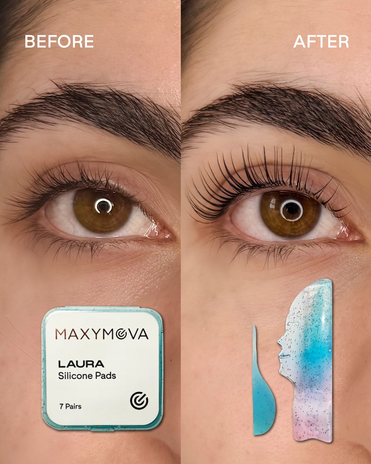 LAURA Protectores de pestañas de silicona LU Curl - 7 tamaños para un lifting perfecto de las pestañas