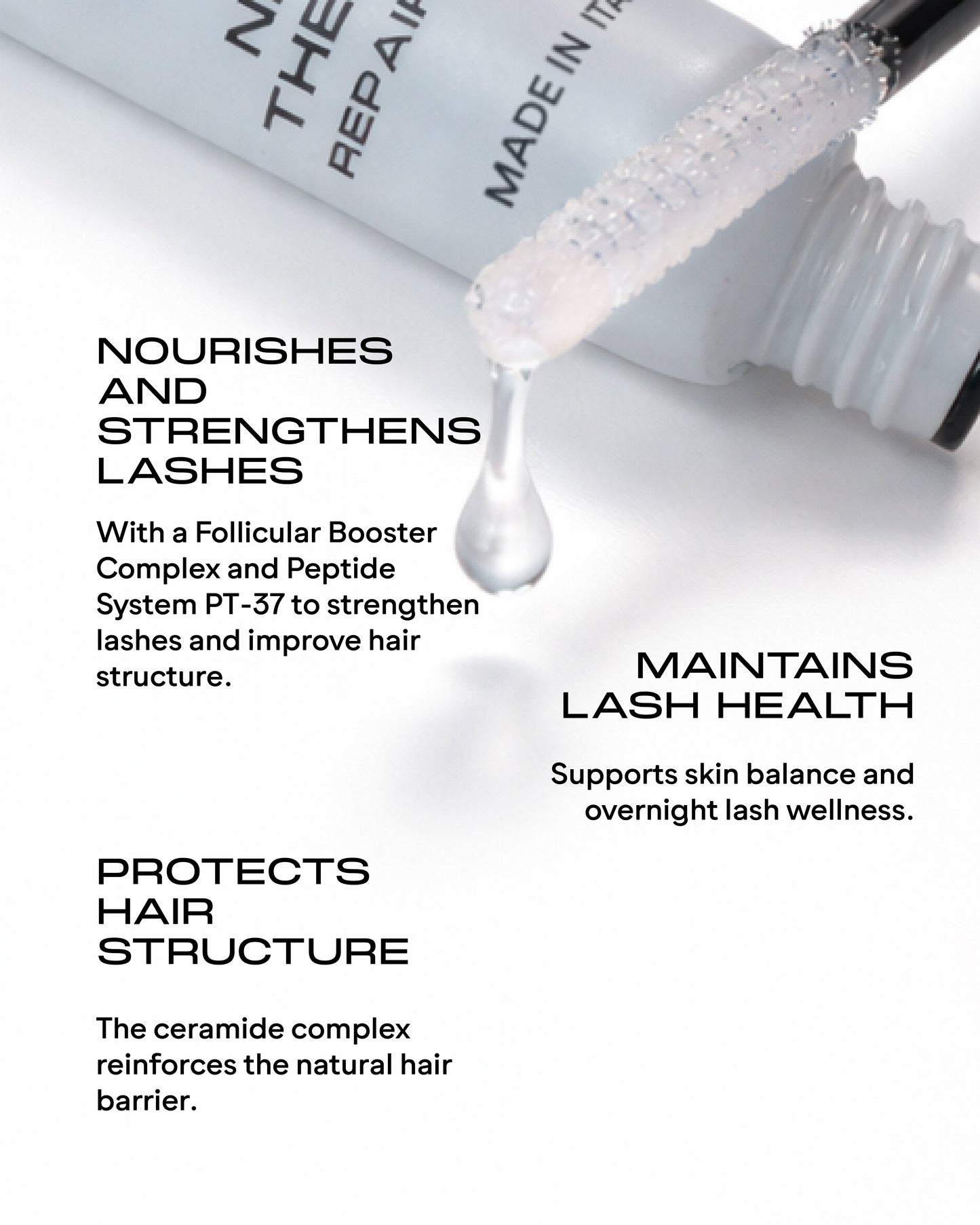 NIGHT THERAPY REPAIR BALM FOR LASHES & BROWS. NOURISHING AND STRENGTHENING TREATMENT