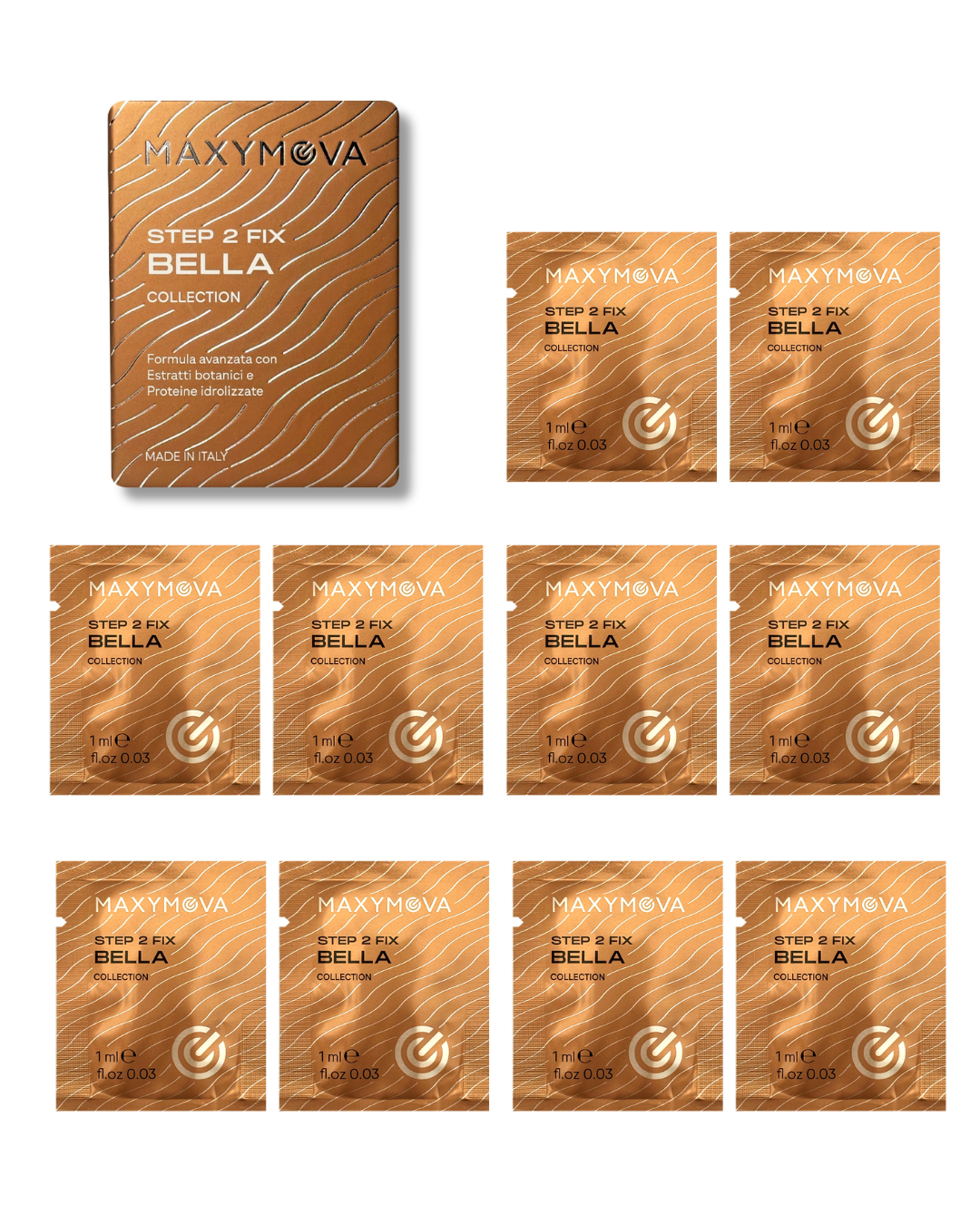 Bella Step 2 FIX Monodose Lamination Sachets – Bella Collection Korean Lash & Brow System –  10 x 1 ml