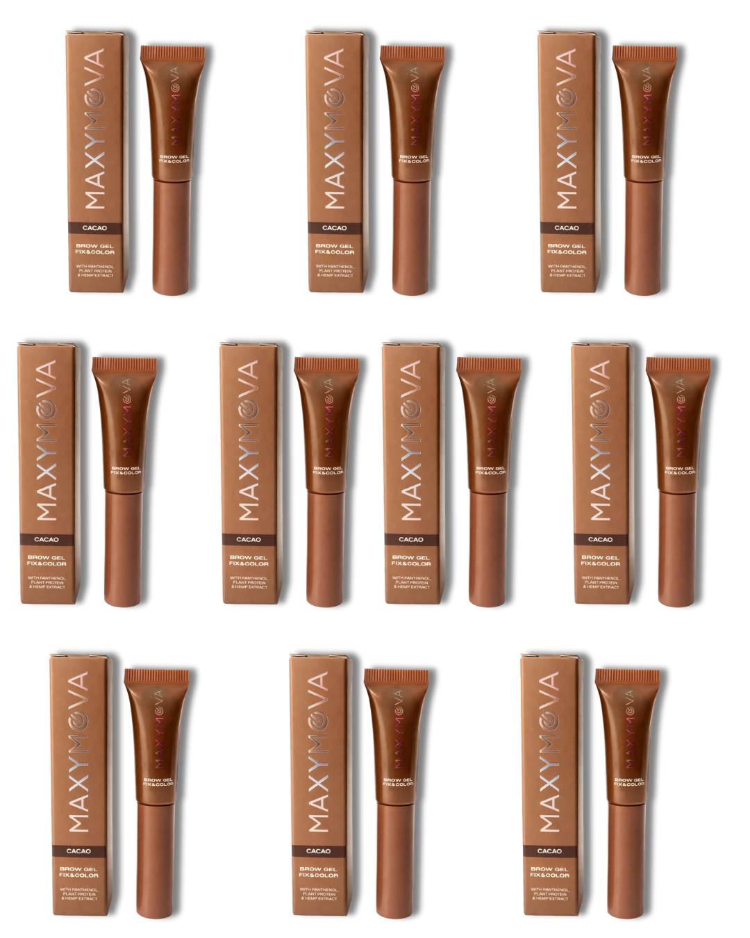 SET 10 MINI BROW GEL WITH COLOR MAXYMOVA 2.5 ML