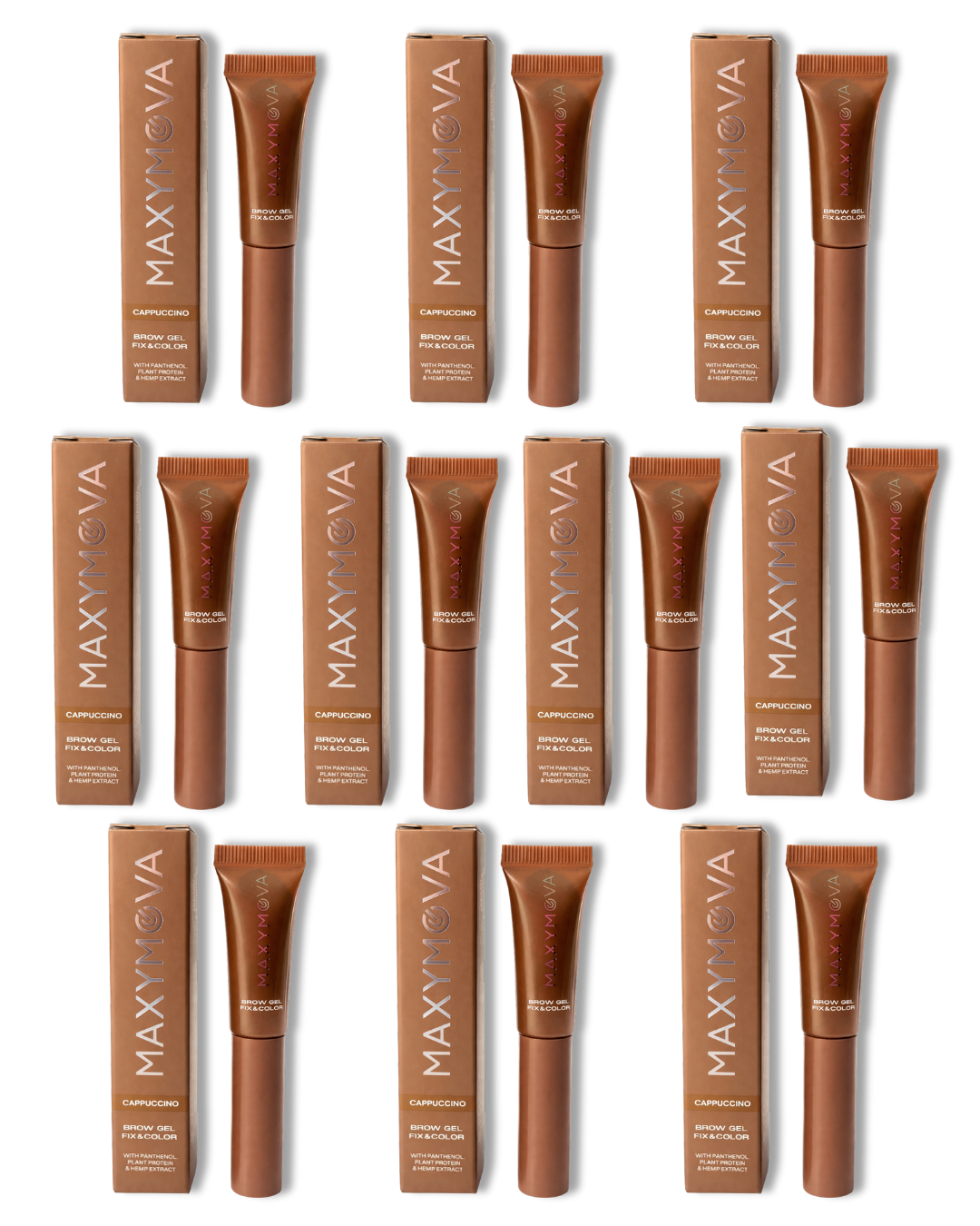 SET 10 MINI BROW GEL WITH COLOR MAXYMOVA 2.5 ML