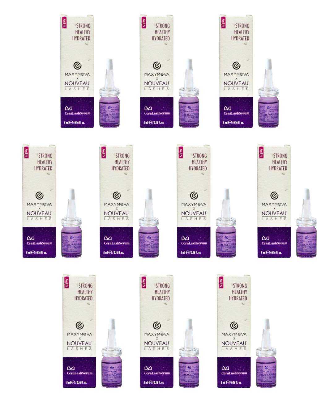 Set 10 Cera Lash Serum - Eyelash and Eyebrow Serum, Maxymova for Nouveau Lashes